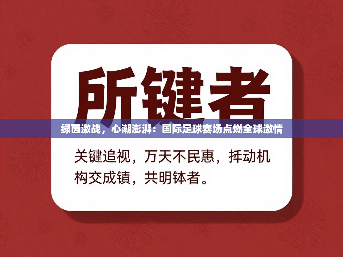 绿茵激战，心潮澎湃：国际足球赛场点燃全球激情  第2张